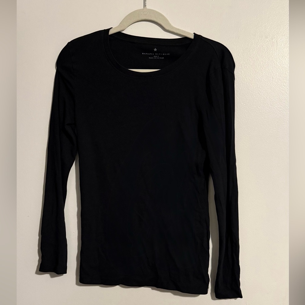 Banana Republic Elegant Black Long Sleeve Tee